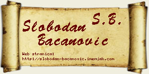 Slobodan Bacanović vizit kartica